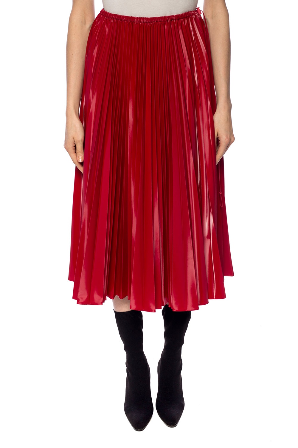 Fendi red 2025 pleated skirt